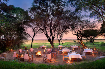 Dinner by the Boma at Bateleur Camp