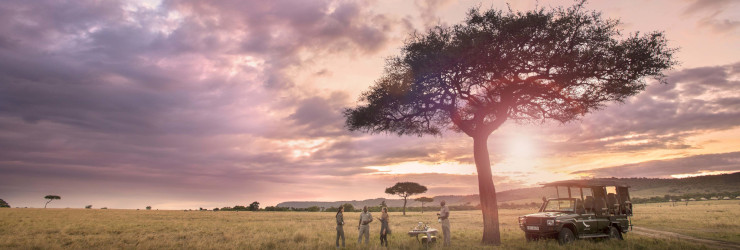 Sunset over the Masai Mara National Reserve