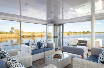 The lounge with gorgeous views of the river
