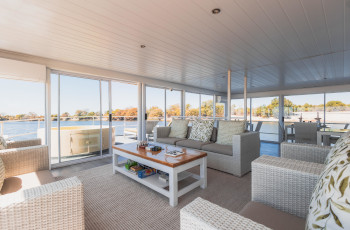 Lounge area on the Chobe Princess