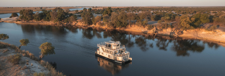 The Chobe Princess gliding along the Chobe River