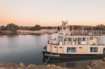 Chobe Princess moored in the evening light