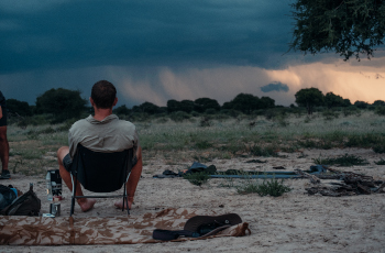 Watching a storm roll into camp