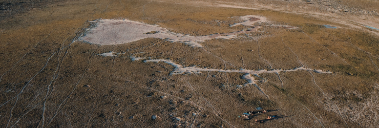 Open pans in the !Khamab Kalahari Reserve