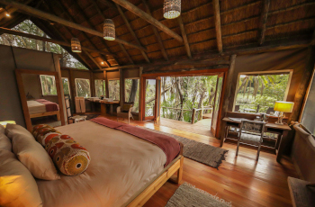 Beautiful rooms overlooking the Okavango Panhandle at Nxamaseri Island Lodge