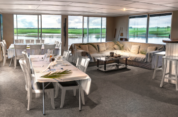 The lounge and dining areas have 360 views of the surrounding scenery