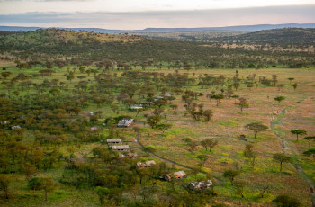 Aerial View of Serengeti Kati Kati Camp and surrounds