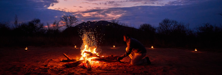 Evening around the campfire at Tsodilo Hills