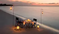 Private dining on the beach